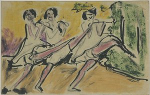 Three Dancers (Postcard to Otto and Maschka Mueller)