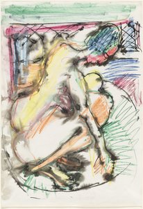 Erna Bathing in a Tub by Ernst Ludwig Kirchner