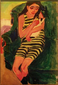 Fränzi with Cat by Ernst Ludwig Kirchner