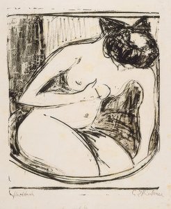 Woman in Tub. 1908 by Ernst Ludwig Kirchner