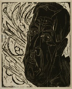 Head of Henry van de Velde (dark) - Black van de Velde Head by Ernst Ludwig Kirchner