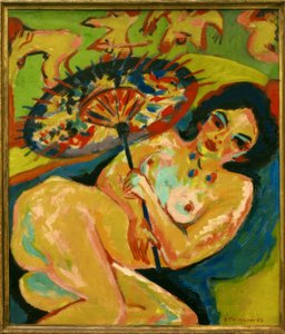 Girl Under Japanese Umbrella by Ernst Ludwig Kirchner