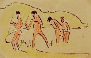 Bathers Throwing Reeds