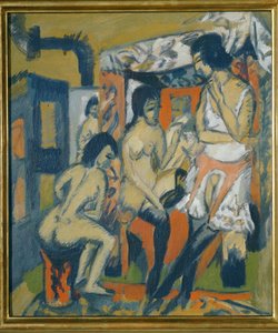 Nudes in Studio by Ernst Ludwig Kirchner