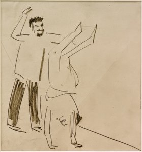Untitled (Man with Girl in Handstand) by Ernst Ludwig Kirchner