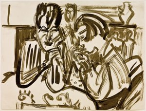 Couple at the Table by Ernst Ludwig Kirchner