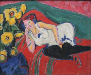 Resting Woman in White Shirt by Ernst Ludwig Kirchner