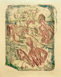 Splashing Bathers by Ernst Ludwig Kirchner