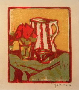 Still Life with Jug and Flowers by Ernst Ludwig Kirchner