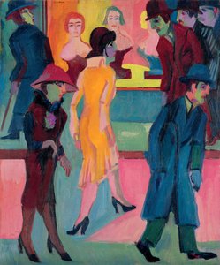 Street Scene by the Barber Shop (1926) by Ernst Ludwig Kirchner