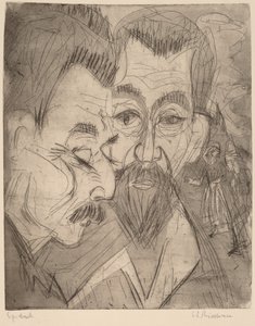 Two Peasant Heads by Ernst Ludwig Kirchner