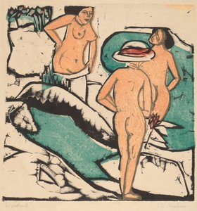 Women Bathing Between White Stones by Ernst Ludwig Kirchner