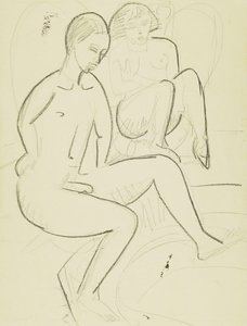 Young Couple in the Bathroom by Ernst Ludwig Kirchner
