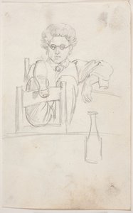 Ernst Meyer with Legs Thrown Over a Chair Back by Ernst Meyer