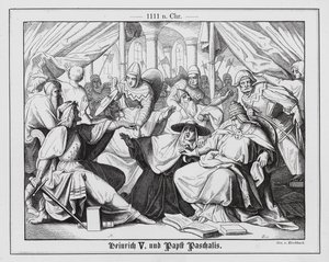 Pope Paschal II taken prisoner by King Henry V of Germany by Ernst Sigmund Kirchbach