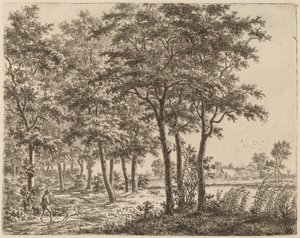 Landscape with a Peasant Carrying Firewood, c. 1800 by Ernst Willem Jan Bagelaar
