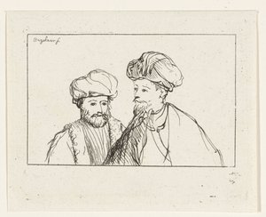 Portrait of Two Men with Turban by Ernst Willem Jan Bagelaar