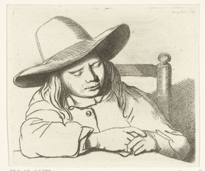 Sleeping Boy with Hat by Ernst Willem Jan Bagelaar