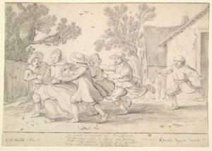 Boys Chasing a Girl by Esaias van de Velde