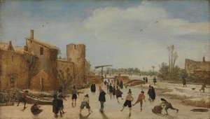 Ice Amusement on the Moat by Esaias van de Velde