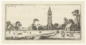 Walkers on a Road near Spaarnwoude (Landscapes series) by Esaias van de Velde