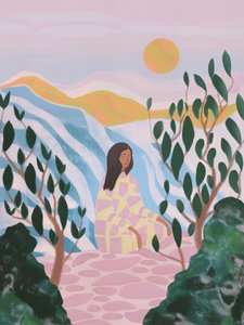 Woman in Serene Landscape