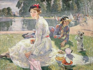 The Round Pond, Kensington Gardens, 1934 by Ester Borough Johnson