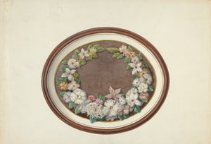 Feather Wreath Oval Frame