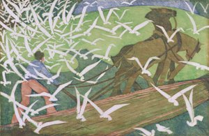 Birds Following a Plough by Ethel Spowers