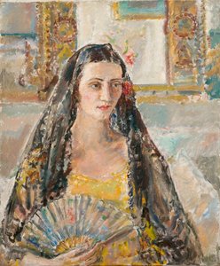Lady with a Fan, exh. 1926 by Ethel Walker