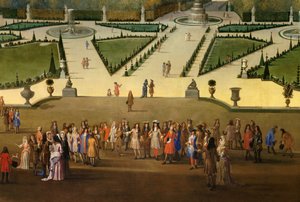 Promenade of Louis XIV in View of the Northern Parterre in the Gardens of Versailles (detail)
