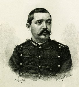 Portrait of Captain Pietri, of the naval artillery, during the expedition to Africa (engraving by E. Ronjat, from a photograph, to illustrate the story 