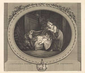 Innocence Inspires Tenderness by Etienne Claude Voysard after Jean Honoré Fragonard