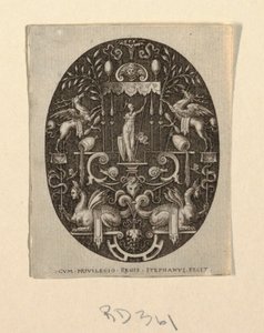 Athena, from Grotesques on Black Ground, Divinities and Allegories by Etienne Delaune