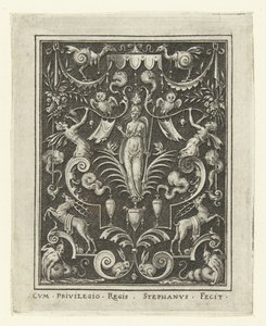 Bellona, Flat Decorations with God Figures in a Grotesque Frame (later version) (series title) by Etienne Delaune
