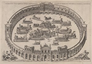 Naval Engagement Set Inside a Roman Arena