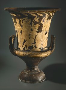 Calyx-krater (large vase). Red-figure pottery from Perugia. Etruscan Civilization, 4th Century BC.