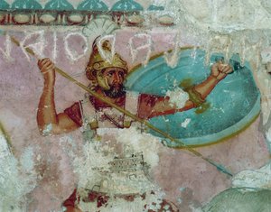 Painting of Sarcophagus of Amazons from Tarquinia