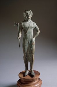 Etruscan civilization: offeror figure, bronze sculpture, 480 BC, from Isola di Fano, Italy