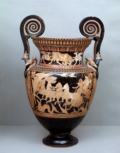 Terracotta Crater with Volutes Representing Aurora on Her Chariot