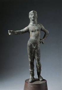 Italy, Arezzo Province, Cortona, Bronze Statue of God Culsans