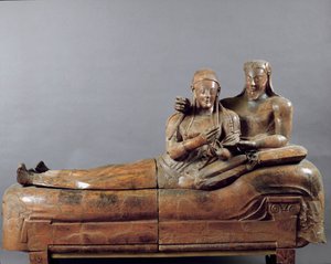 The Brides (Terracotta Sarcophagus from Cerveteri, 6th Century BC) by Etruscan