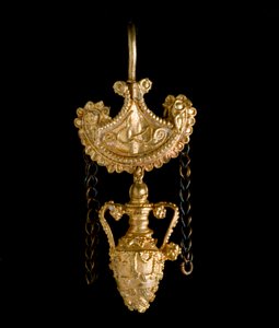 Gold Earring, 3rd Century BC, Cerveteri, Rome, Museo di Villa Giulia by Etruscan Etruscan