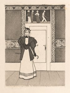 Interior with Young Woman in Walking Costume by Eugen Kirchner
