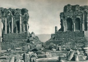 Stage of the Greek Theatre, Taormina, Sicily, Italy