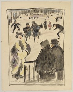 Winter Landscape (Ice Skaters on the Ice)