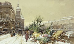 Flower Market by Eugene Galien Laloue