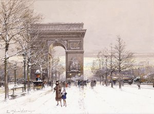 The Arc de Triomphe by Eugene Galien Laloue