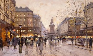 An Autumn Evening in Paris by Eugene Galien Laloue