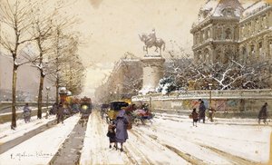 Paris in Winter by Eugene Galien Laloue